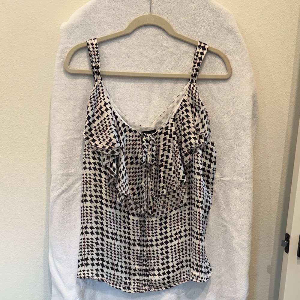 White House Black Market Black and White Camisole